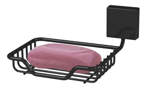 Saboneteira Porta Sabonete Banheiro Fixação Parafuso - Preta 0