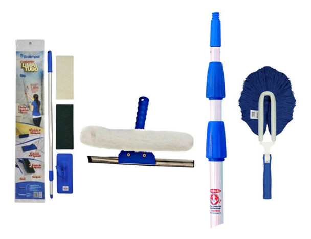 Limpador De Vidro + Extensão 4,5 M + Conjunto Lt E Espanador 0