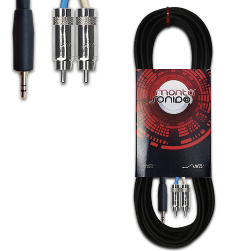 Cable Miniplug A 2 Rca Stereo 1,5 Mts Grueso P/ Consola Pc 0