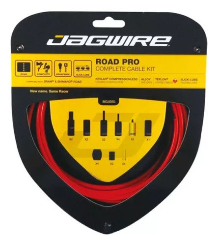 Kit De Cabos E Conduites Jagwire Road Pro Vermelho 0