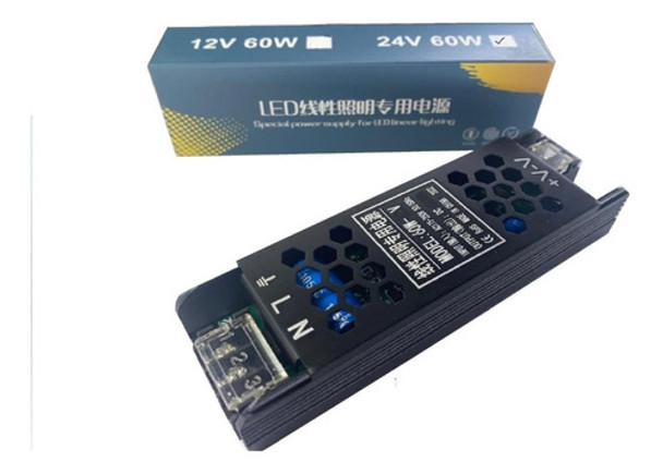 Fuente Switching 24v 2.5a Metal Negra Ultrafina Tira Led 60w 0
