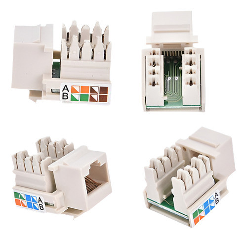 Cat5 Rj45 Para Ponchar Keystone Jack Red Ethernet Rj45 Blanc 0