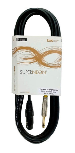 Cable Xlr Plug Kwc Superneon 3 Mts Mod 700 0