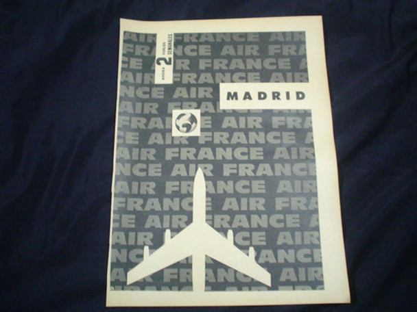 Air France Antigua Publicidad 1961 Madrid Linea Aerea Avion 0