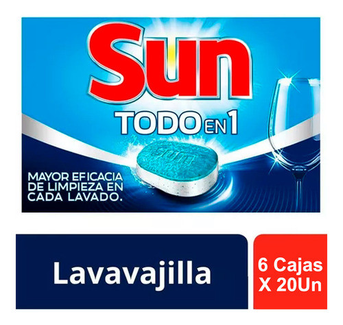 Sun Tabletas Para Maquina Lavavajilla Todo En 1 - 6 X 20un 0