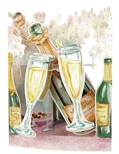 Santoro Interactive 3d Swing Greeting Card Champagne 0