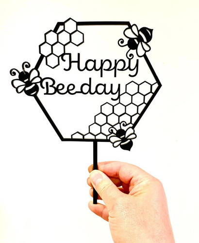 Cake Topper Adorno Torta Cumple Panal De Abeja Personalizado 0