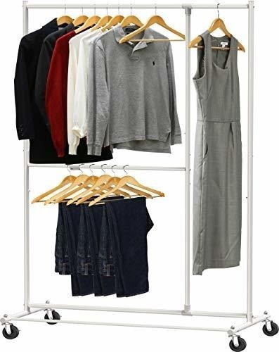 Perchero Ajustable De Doble Barra, Blanco 0