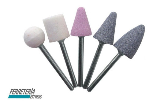 Piedras Montadas De Desbaste Grandes Para Taladro X 5 Pcs 0