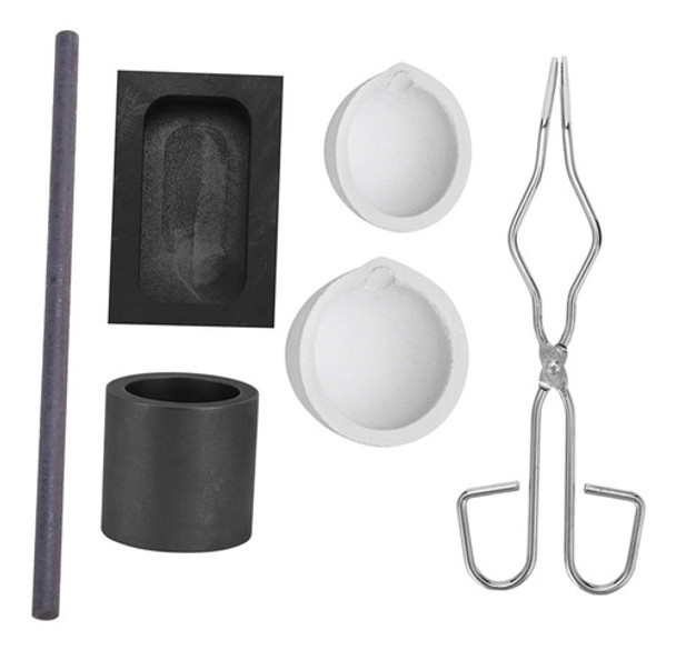 6x Kit De Fundição De Tocha De Grafite Conjunto De Cadinho 0