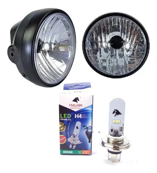 Farol Completo Honda Titan Fan 125 2005  Lampada  Led H4 0