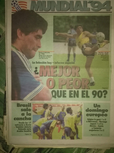 Diario Clarin Deportivo * Mundial Usa 1994 * Maradona Debut 0