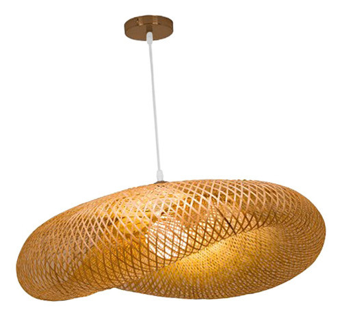 Lâmpada De Lustre De Tecelagem De Bambu Criativo Levou Pende 0