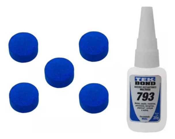 5 Solas De Couro 12mm + Tek Bond Para Taco De Sinuca Bilhar 0