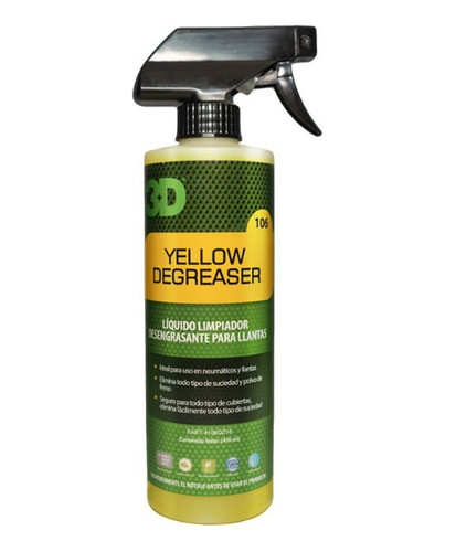 3d Yellow Degreaser Desengrasante Para Llantas 500cc 0