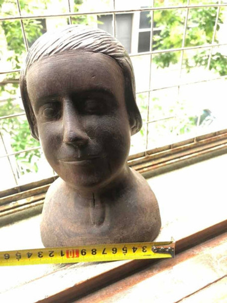 Escultura De Madera Cara Humana 0