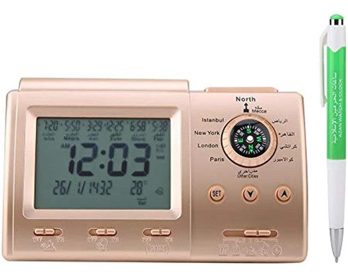 Hztyyier Oración Musulmana Despertador Digital Lcd Reloj De 0