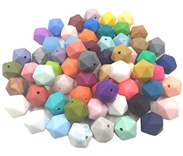 30pcs 17mm Poligono De Silicona Perlas Perlas Silicona Geom 0