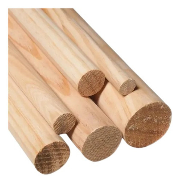 5 Varillas De Madera Dura X 1,20 Mts 16mm De Diametro 0