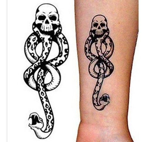 Kit 3 Tatuagem Marca Negra Comensais Da Morte Cosplay Harry 0
