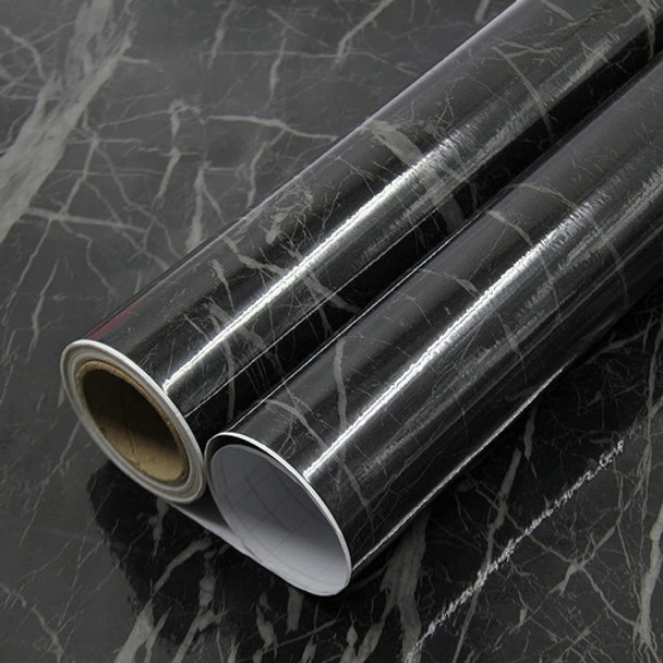 Vinilo Autoadhesivo Rollo 0.60* 5.00m Marmol Negro/grises 0