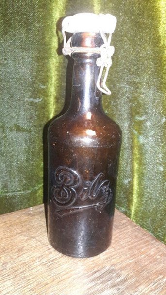 Antigua Botella Vidrio Bilz, Coleccionable, Tapon Loza, Sana 0