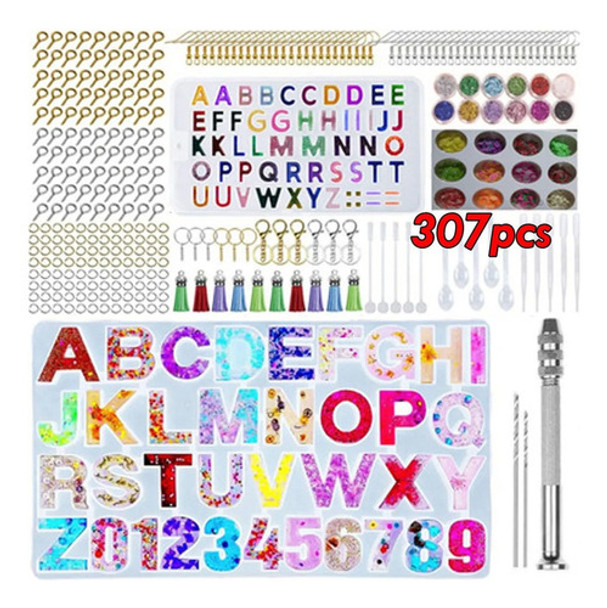 Aplicável A 307pcs Alfabeto Resina De Moldes De Silicone 0