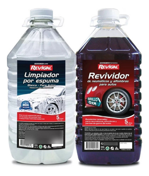 1 Limpiador Por Espuma Activa Y 1 Revividor  X 5 L Revigal 0 1 Limpiador Por Espuma Activa Y 1 Revividor  X 5 L Revigal 0