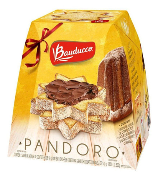 Kit C/ 5 Panetone Pandoro Bauducco 500g 0