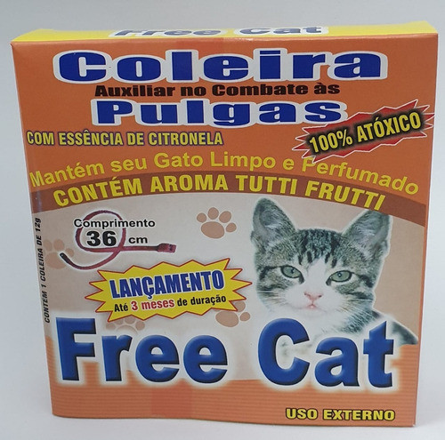 Coleira Antipulgas Free Gato Free Cat Natural 36cm 0