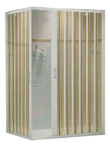 Mampara Plegable Esquinero Pvc En L Ducha 70 X 130 Cm Beige 0