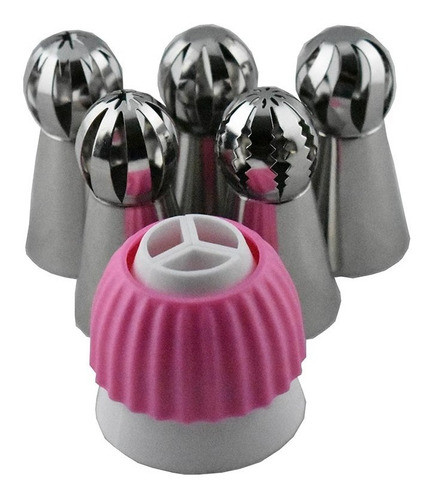 Set De Boquillas / Picos Globo Acero Inoxidable 6 Pzs. Rusos 0