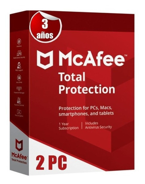Promocion Mcafe 2021 Total Protection 3 Años 2 Pc Tecnoarte 0