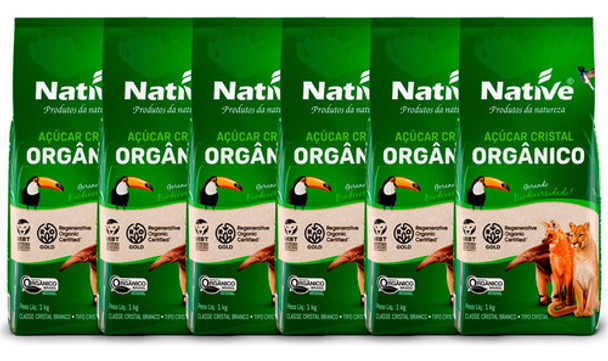 Kit 6 Açúcar Cristal Orgânico Native 1kg 0 Kit 6 Açúcar Cristal Orgânico Native 1kg 0