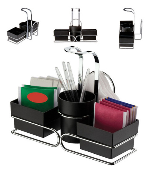 Conjunto P/ Chá Café Porta Saches Açucar Guardanapo Com Alça 0