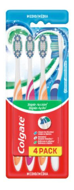 Colgate Cepillo De Dientes Triple Accion Pack X4 0