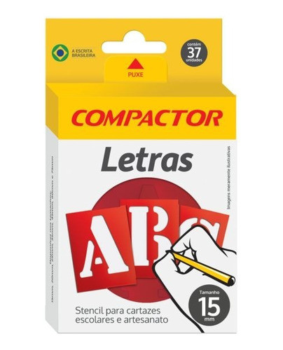 Stencil Letras Abc Vazado Compactor 15mm 0