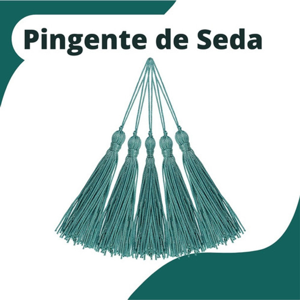 Pingente De Seda Tassel - Franja Turquesa Escuro C/20 -criar 0