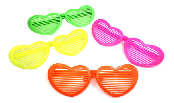 Lente Gigante Fluo Corazón Cotillón 26,5 X 8 X 17 Cm 0