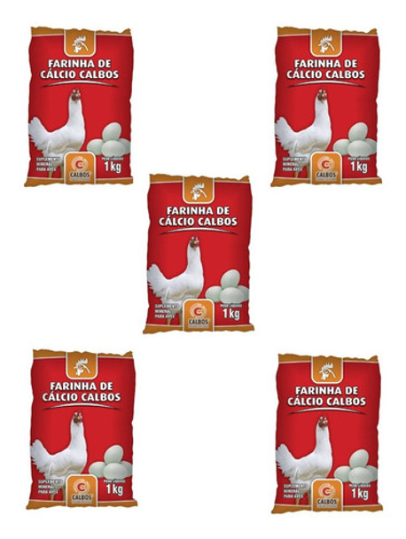 Farinha De Calcio 1kg 5un Galinha Suplemento Mineral Calbos 0
