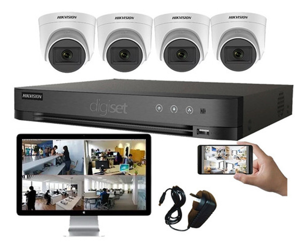 Kit Seguridad Hikvision Full Hd Dvr  4ch + 4camaras 1080 2mp 0