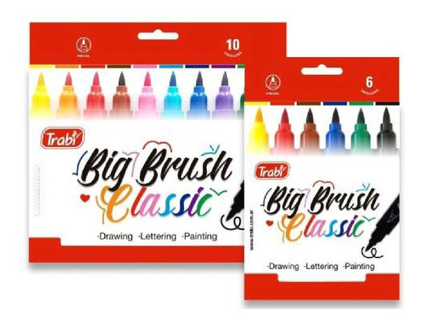 Marcadores Trabi Big Brush Punta Pincel X 6 Distribuidora Lv 0 Marcadores Trabi Big Brush Punta Pincel X 6 Distribuidora Lv 0