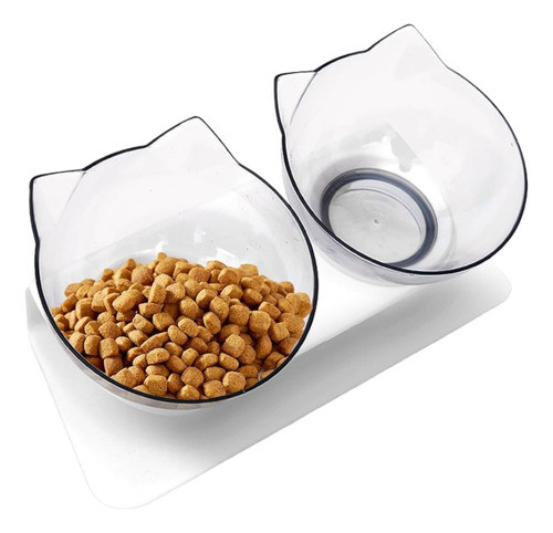 Comedero Doble Para Gatos Antideslizante Compacto Y Cómodo 0