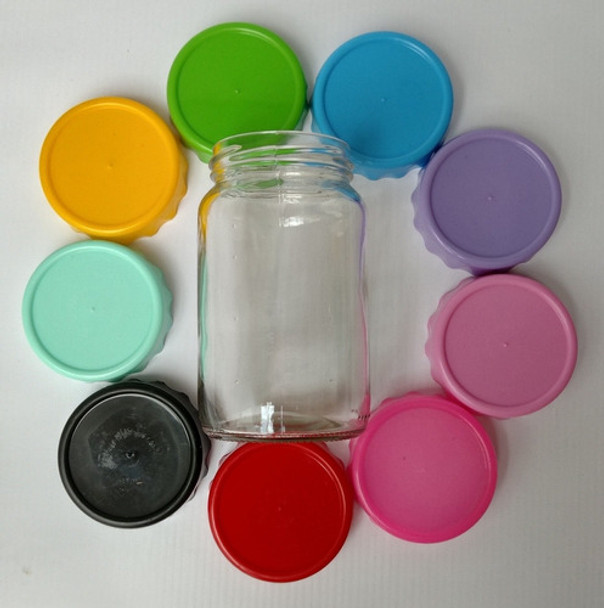 Frasco Con Tapa Plastica A Rosca Para Frasco Mermelada X 30 0