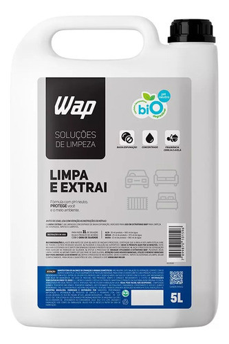 Detergente Limpador Para Extratoras Wap Limpa E Extrai 5 Lts 0
