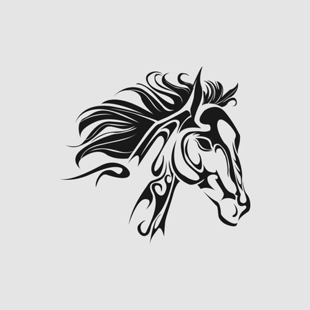Calcomanía Tribal Tatoo Caballo 28 Cm. 0 Calcomanía Tribal Tatoo Caballo 28 Cm. 0