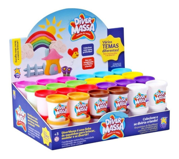 Display 48 Potes De Massinha Diver Massa - Divertoys 0 Display 48 Potes De Massinha Diver Massa - Divertoys 0
