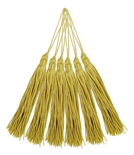 Pingente De Seda Tassel Franja Mostarda - C/ 100 Unds - Brx 0