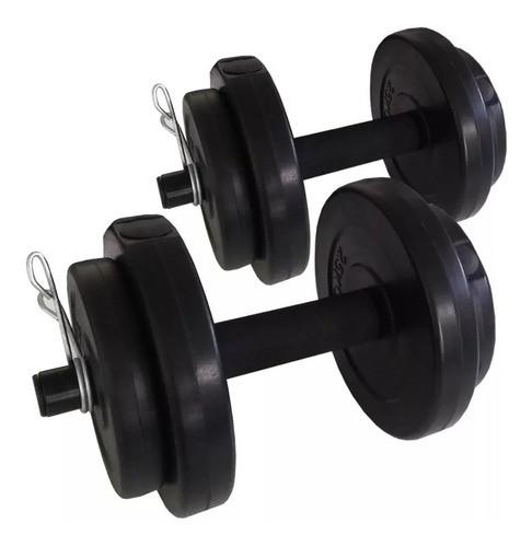 Mancuerna Pesa Hueca Caño Con Grip X 2  + 14 Kg Discos Pvc 0