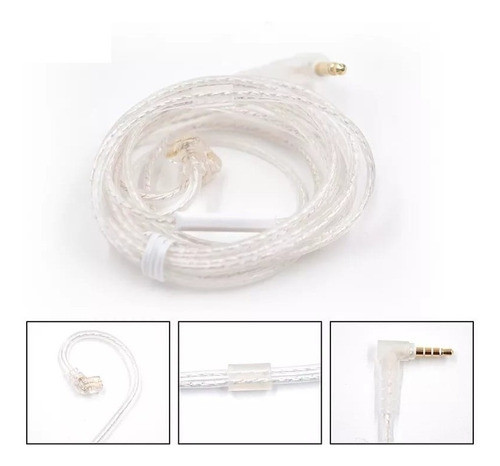 Cable Kz Auricular  Mini Plug - 120cm - Tipo C Sin Micrófono 0